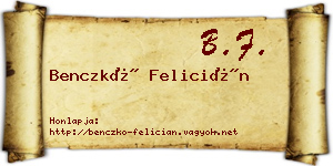 Benczkó Felicián névjegykártya